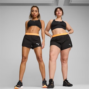 RUN ULTRAWEAVE VELOCITY Women's 3" Running Shorts, PUMA Black-Sun Stream, extralarge